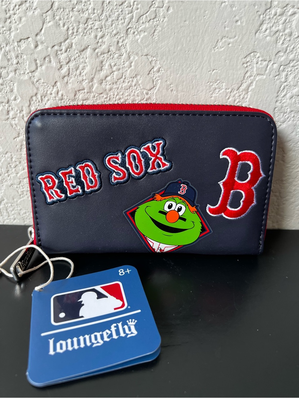 Loungefly MLB Boston Red Sox Patches Zip Around Wallet Navy & Red - NWT